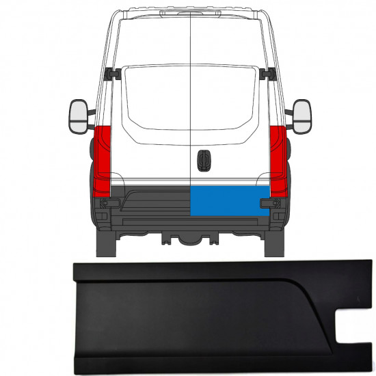 Modanatura laterale porta posteriore per Iveco Daily 2014-2019 / Destra 7873