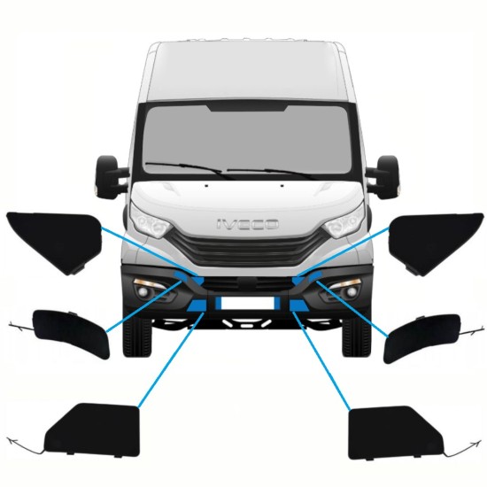 Copertura del gancio di traino paraurti anteriore adatta per Iveco Daily 2019- / Set 10292