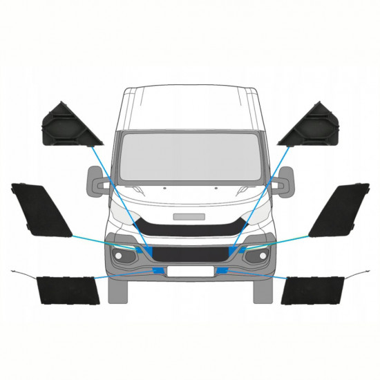 Copertura del gancio di traino paraurti anteriore adatta per Iveco Daily 2014-2016 / Set 10293