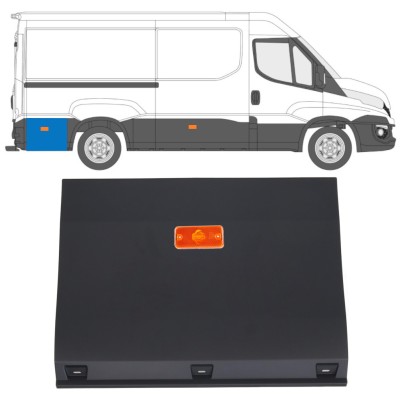 Modanatura laterale posteriore dietro la ruota con lampada per Iveco Daily 2014-2019 / Sinistra = Destra (simmetrico) / Set 16763