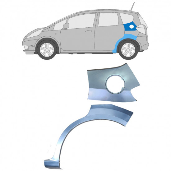 Lamiera di riparazione apertura serbatoio e parafango posteriore per Honda Jazz 2008-2015 / Sinistra / Set 12618