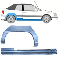 Pannello di riparazione sottoporta e parafango posteriore per Opel Kadett E Astra 1984-1993 / Destra / CABRIO / Set 12583