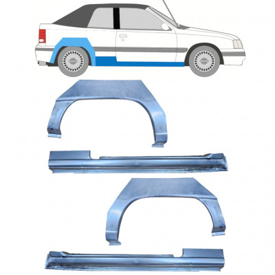 Pannello di riparazione sottoporta e parafango posteriore per Opel Kadett E Astra 1984-1993 / CABRIO / Set 12585