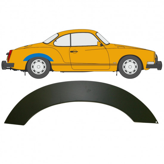 Pannello di riparazione parafango posteriore per Volkswagen Karmann Ghia 1955-1974 / Destra 12720