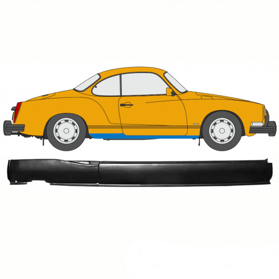 Pannello di riparazione sottoporta lamiera per Volkswagen Karmann Ghia 1955-1974 / Destra 10748
