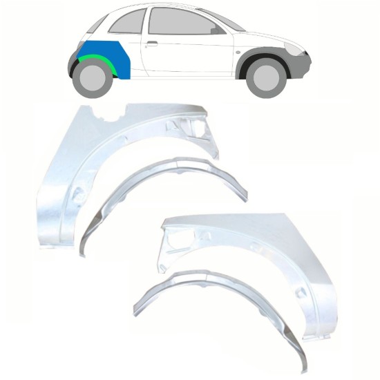 Pannello di riparazione interno ed esterno parafango posteriore per Ford KA 1996-2008 / Set 10777