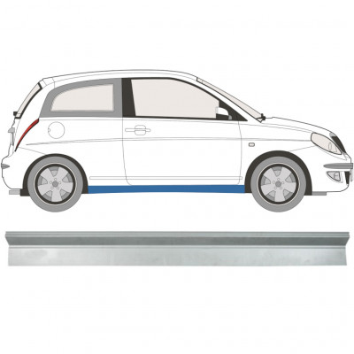 Pannello di riparazione sottoporta lamiera per Lancia Ypsilon 2003-2011 / Sinistra = Destra (simmetrico) 6677