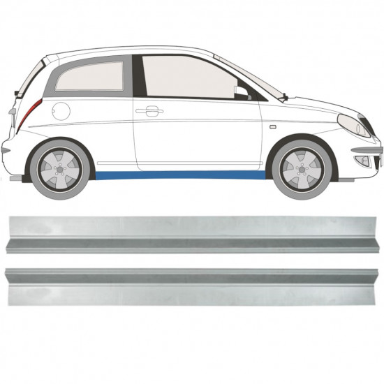 Pannello di riparazione sottoporta lamiera per Lancia Ypsilon 2003-2011 / Sinistra+Destra / Set 11355