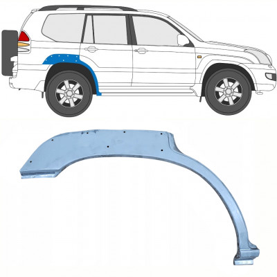 Pannello di riparazione parafango posteriore con foro per Toyota Land Cruiser J120 2003-2010 / Destra 10212