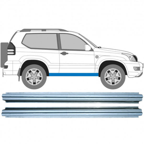 Pannello di riparazione sottoporta lamiera per Toyota Land Cruiser J120 2003-2010 / Sinistra = Destra (simmetrico) / Set 10277