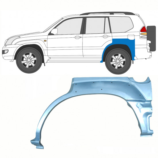 Pannello di riparazione parafango posteriore per Toyota Land Cruiser J120 2003-2010 / Sinistra 8763