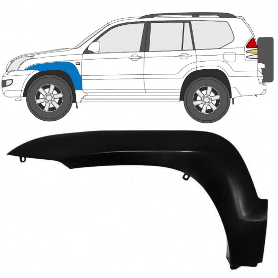 Modanatura parafango anteriore per Toyota Land Cruiser J120 2003-2010 / Sinistra 12953