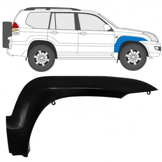 Modanatura parafango anteriore per Toyota Land Cruiser J120 2003-2010 / Destra 12952