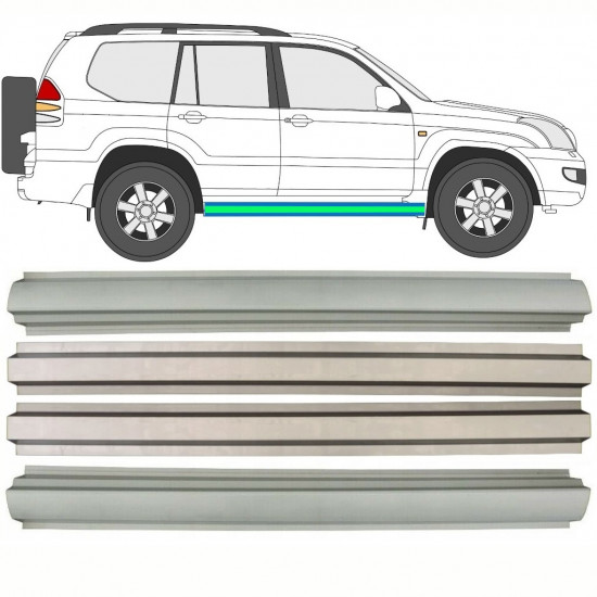 Pannello di riparazione sottoporta interno ed esterno per Toyota Land Cruiser J120 2003-2010 / Sinistra+Destra / Set 10083