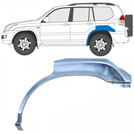 Pannello di riparazione parafango posteriore per Toyota Land Cruiser J120 2003-2010 / Sinistra 7935