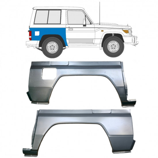Pannello di riparazione parafango posteriore per Toyota Land Cruiser J70 1984- / Sinistra+Destra / Set 9514