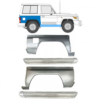 Lamiera di riparazione completo sottoporta e parafango posteriore per Toyota Land Cruiser J70 1984- / Set 11480