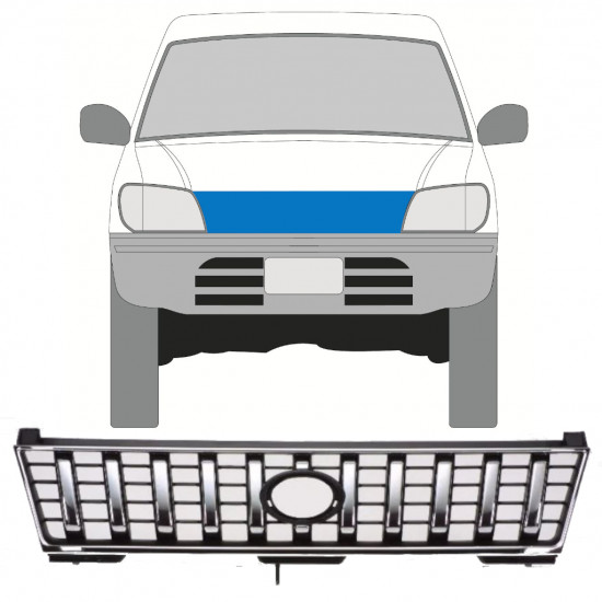 Griglia cromata per Toyota Land Cruiser J90 1996-2002 12563