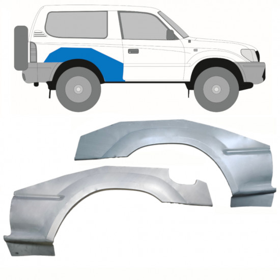 Pannello di riparazione parafango posteriore per Toyota Land Cruiser J90 1996-2002 / Sinistra+Destra / Set 10123