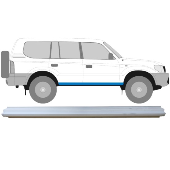 Pannello di riparazione sottoporta lamiera per Toyota Land Cruiser J90 1996-2002 / Sinistra = Destra (simmetrico) 14846