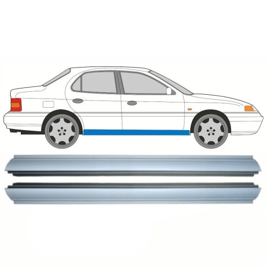 Pannello di riparazione sottoporta lamiera per Hyundai Lantra 1990-1995 / Sinistra = Destra (simmetrico) / Set 10322