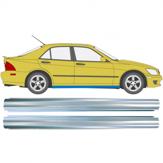 Pannello di riparazione sottoporta lamiera per Lexus IS 1998-2005 / Sinistra = Destra (simmetrico) / Set 10384