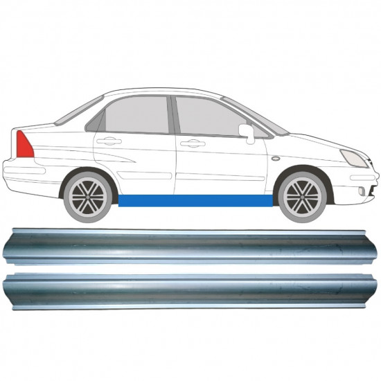 Pannello di riparazione sottoporta lamiera per Suzuki Liana 2001-2007 / Sinistra+Destra / Set 11339