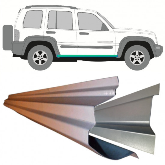 Pannello di riparazione sottoporta interno ed esterno per Jeep Liberty 2001-2008 / Sinistra = Destra (simmetrico) / Set 11494
