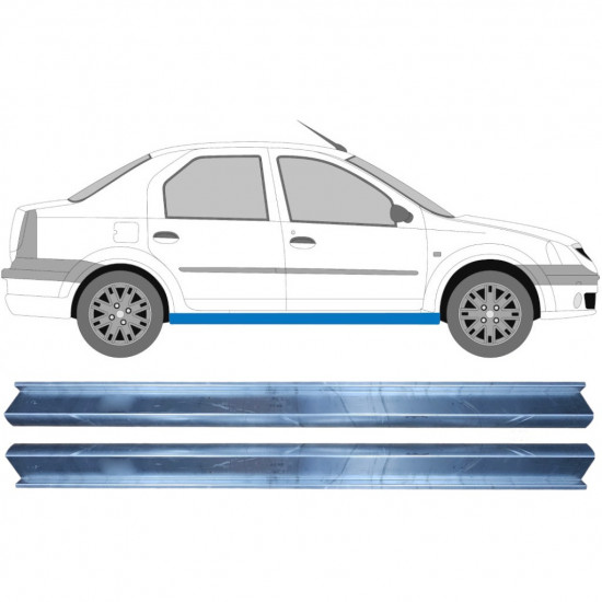 Pannello di riparazione sottoporta lamiera per Dacia Logan 2004-2009 / Sinistra+Destra / Set 11345