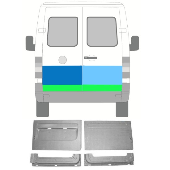 Pannello di riparazione porta posteriore per Volkswagen LT 1996-2005 / Sinistra+Destra / Set 16586
