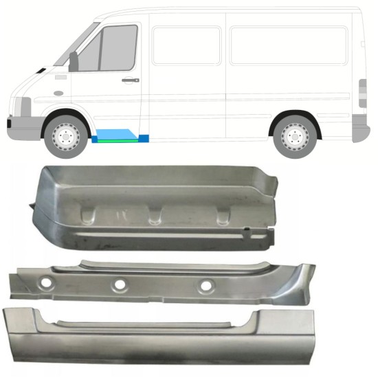 Lamiera di riparazione sottoporta interno, parafango e gradino anteriore per Volkswagen LT 1996-2005 / Sinistra 16572