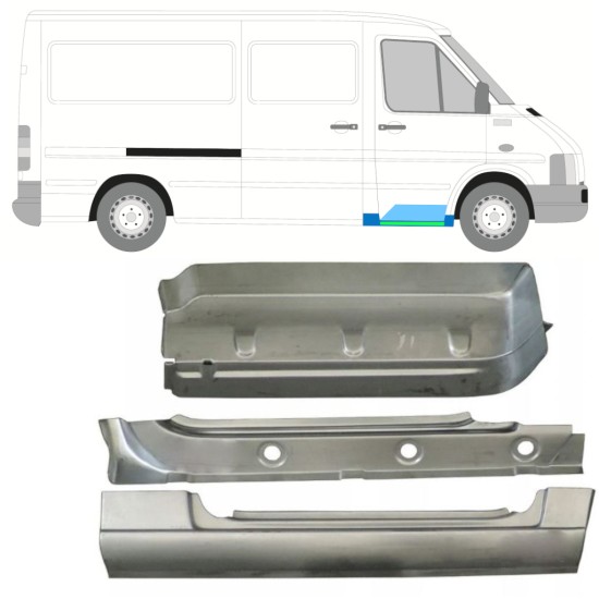 Lamiera di riparazione sottoporta interno, parafango e gradino anteriore per Volkswagen LT 1996-2005 / Destra 16571
