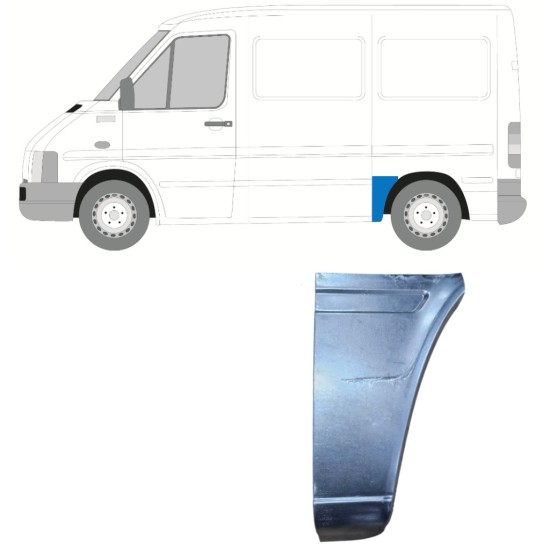Pannello di riparazione sezione anteriore inferiore parafango posteriore per Volkswagen LT 1996-2005 / Sinistra 13435