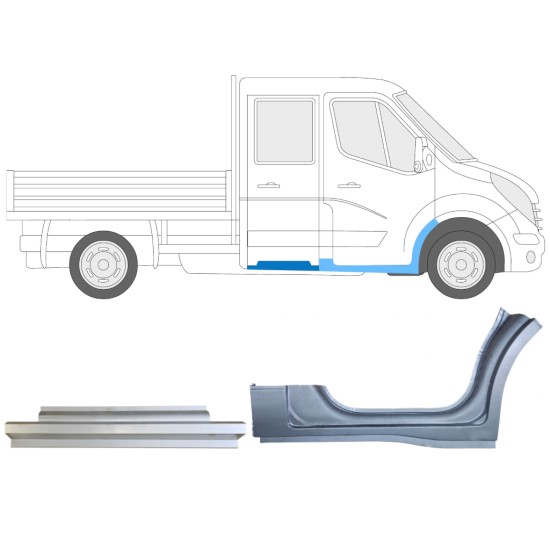 Set di pannelli di riparazione per Renault Master 2010- / Destra / 14913