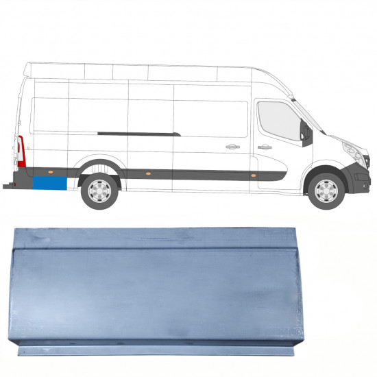 Pannello di riparazione sezione posteriore parafango posteriore per Renault Master 2010- / Destra 9064