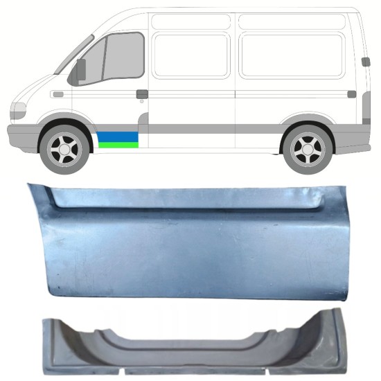 Lamiera di riparazione interno ed esterno porta anteriore per Opel Movano 1998-2010 / Sinistra 16880