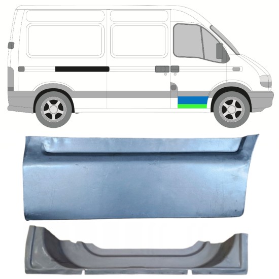 Lamiera di riparazione interno ed esterno porta anteriore per Opel Movano 1998-2010 / Destra 16878