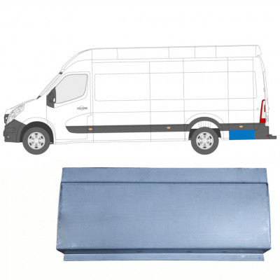 Pannello di riparazione sezione posteriore parafango posteriore per Opel Movano 2010-2021 / Sinistra 15261