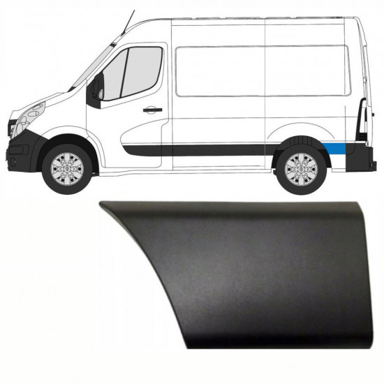 Modanatura laterale posteriore dietro la ruota per Opel Movano 2010-2021 / Sinistra 8708