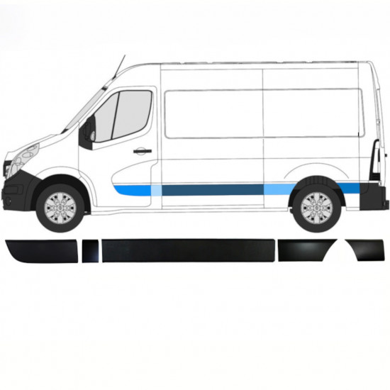 Set di modanature laterali per Renault Master 2010- / Sinistra / 8580