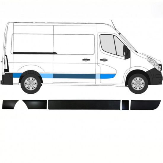 Set di modanature laterali per Nissan NV400 2010- / Destra 13914