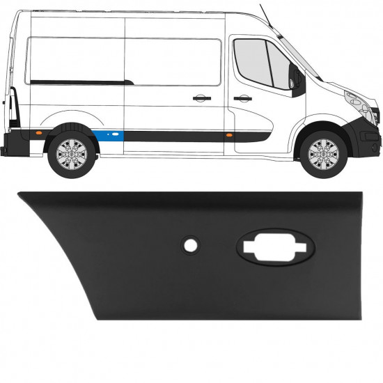 Modanatura laterale con PDC per Nissan NV400 2010- / Destra 15664