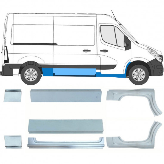 Set di pannelli di riparazione per Renault Master 2010- / Sinistra+Destra / 10063
