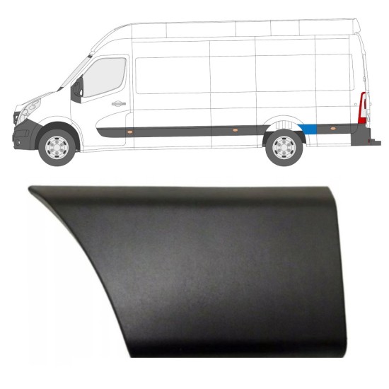Modanatura laterale parafango posteriore dietro la ruota per Nissan NV400 2010- / Sinistra 16666