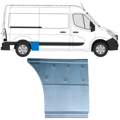 Pannello di riparazione sezione anteriore parafango posteriore per Opel Movano 2010-2021 / Destra 15266