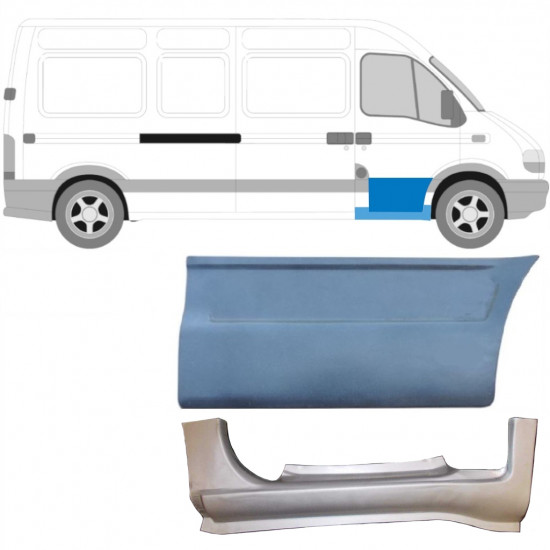 Pannello di riparazione davanzale della porta anteriore per Renault Master 1998-2010 / Destra / Set 9452