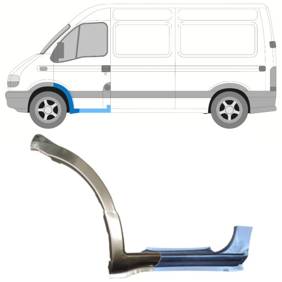 Pannello di riparazione sottoporta e parafango anteriore per Renault Master 1998-2010 / Sinistra / Set 15367