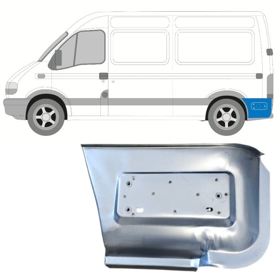 Pannello di riparazione parafango posteriore dietro la ruota per Renault Master 1998-2010 / Sinistra 14878