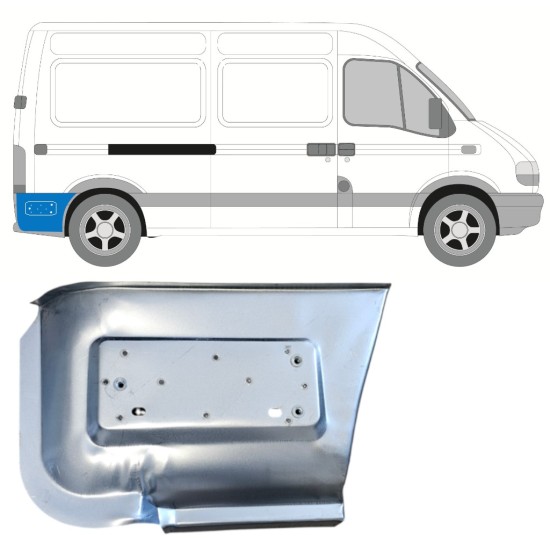Pannello di riparazione parafango posteriore dietro la ruota per Renault Master 1998-2010 / Destra 14877