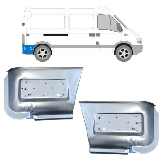Pannello di riparazione parafango posteriore dietro la ruota per Renault Master 1998-2010 / Sinistra+Destra / Set 16140